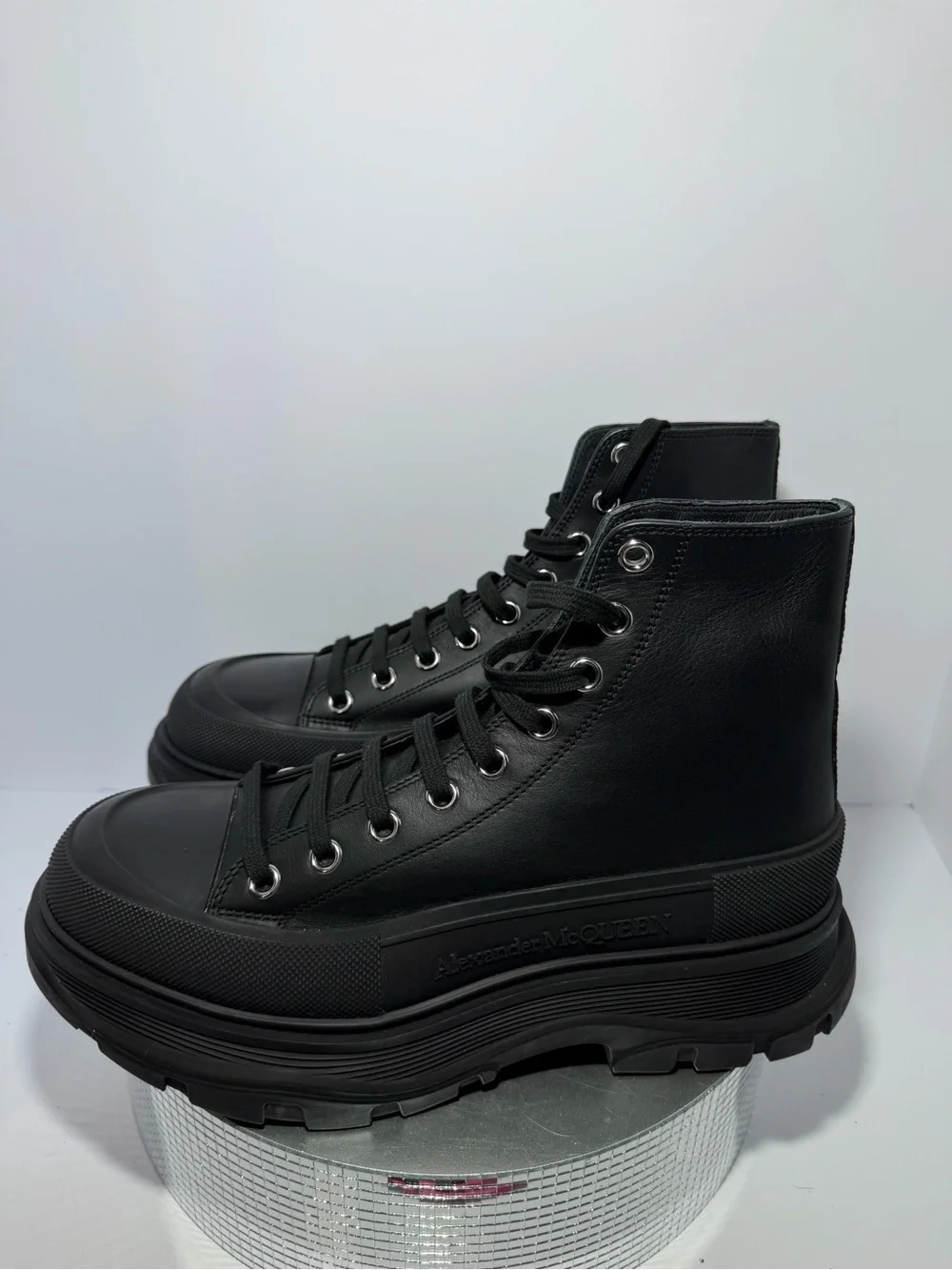 Alexander  McQueen  men’s Black High-Top Platform Boots size 42/9 new w/out tags